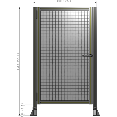 G5-1400-0820-0150-EYMTK DOOR-ROBUST FRAME, HANDLE/INTERNAL EGRESS ON RIGHT 1400MM X 820MM 1" MESH, AS A KIT