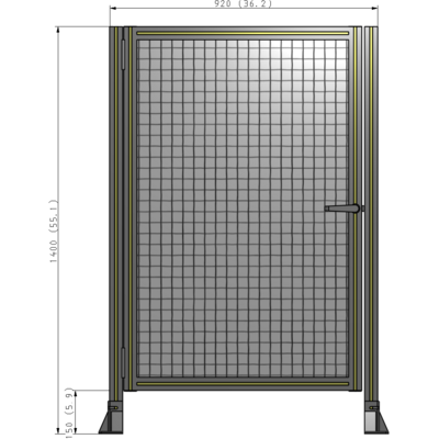 G5-1400-0920-0150-EYMTA DOOR-ROBUST FRAME, HANDLE/INTERNAL EGRESS ON RIGHT 1400MM X 920MM 1" MESH, FULLY ASSEMBLED