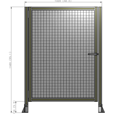 G5-1400-1020-0150-EYMTK DOOR-ROBUST FRAME, HANDLE/INTERNAL EGRESS ON RIGHT 1400MM X 1020MM 1" MESH, AS A KIT