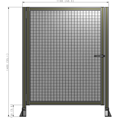 G5-1400-1100-0150-EYMTA DOOR-ROBUST FRAME, HANDLE/INTERNAL EGRESS ON RIGHT 1400MM X 1100MM 1" MESH, FULLY ASSEMBLED