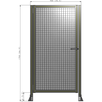 G5-1700-0900-0150-EYMTK DOOR-ROBUST FRAME, HANDLE/INTERNAL EGRESS ON RIGHT 1700MM X 900MM 1" MESH, FULLY ASSEMBLED