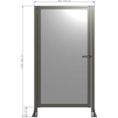 G5-1700-0920-0150-EYPTK DOOR-ROBUST FRAME, HANDLE/INTERNAL EGRESS ON RIGHT 1700MM X 920MM 1/4" POLYCARBONATE, AS A KIT