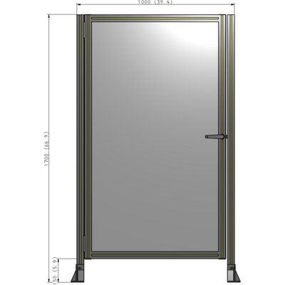 G5-1700-1000-0150-EYPTA DOOR-ROBUST FRAME, HANDLE/INTERNAL EGRESS ON RIGHT 1700MM X 1000MM 1/4" POLYCARBONATE, ASSEMBLED