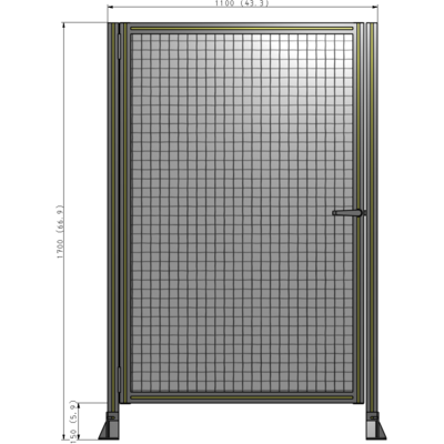 G5-1700-1100-0150-EYMTK DOOR-ROBUST FRAME, HANDLE/INTERNAL EGRESS ON RIGHT 1700MM X 1100MM 1" MESH, AS A KIT
