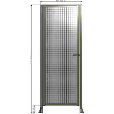 G5-2135-0820-0150-EYMTK DOOR-ROBUST FRAME, HANDLE/INTERNAL EGRESS ON RIGHT 2135MM X 820MM 1" MESH, AS A KIT