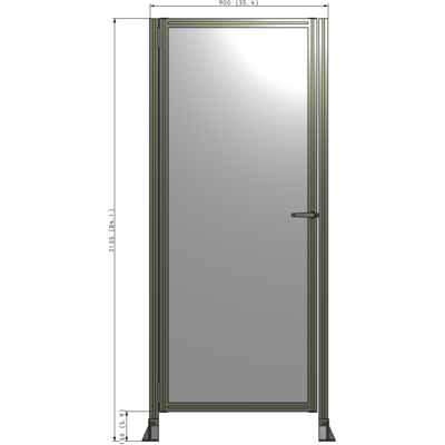 G5-2135-0900-0150-EYPTK DOOR-ROBUST FRAME, HANDLE/INTERNAL EGRESS ON RIGHT 2135MM X 900MM 1/4" POLYCARBONATE, AS A KIT