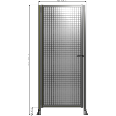 G5-2135-0920-0150-EYMTA DOOR-ROBUST FRAME, HANDLE/INTERNAL EGRESS ON RIGHT 2135MM X 920MM 1" MESH, FULLY ASSEMBLED