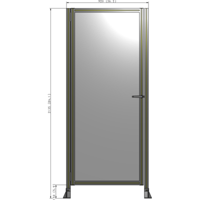 G5-2135-0920-0150-EYPTK DOOR-ROBUST FRAME, HANDLE/INTERNAL EGRESS ON RIGHT 2135MM X 920MM 1/4" POLYCARBONATE, AS A KIT