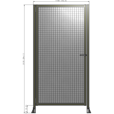 G5-2135-1100-0150-EYMTK DOOR-ROBUST FRAME, HANDLE/INTERNAL EGRESS ON RIGHT 2135MM X 1100MM 1" MESH, AS A KIT