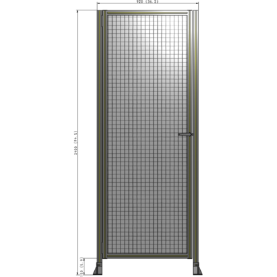 G5-2400-0920-0150-EYMTA DOOR-ROBUST FRAME, HANDLE/INTERNAL EGRESS ON RIGHT 2135MM X 920MM 1" MESH, FULLY ASSEMBLED