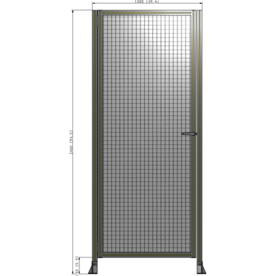 G5-2400-1000-0150-EYMTA DOOR-ROBUST FRAME, HANDLE/INTERNAL EGRESS ON RIGHT 2135MM X 1000MM 1" MESH, FULLY ASSEMBLED