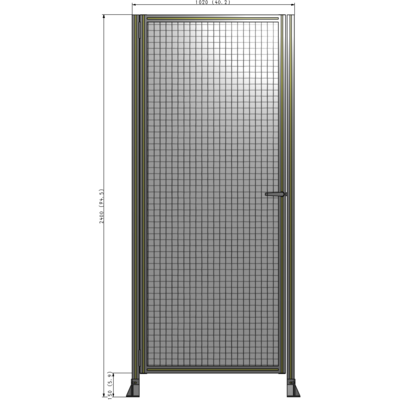 G5-2400-1020-0150-EYMTA DOOR-ROBUST FRAME, HANDLE/INTERNAL EGRESS ON RIGHT 2135MM X 1020MM 1" MESH, FULLY ASSEMBLED