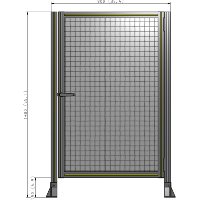 G6-1400-0900-0150-EYMTA DOOR-ROBUST FRAME, HANDLE/INTERNAL EGRESS ON LEFT 1400MM X 900MM 1" MESH, FULLY ASSEMBLED