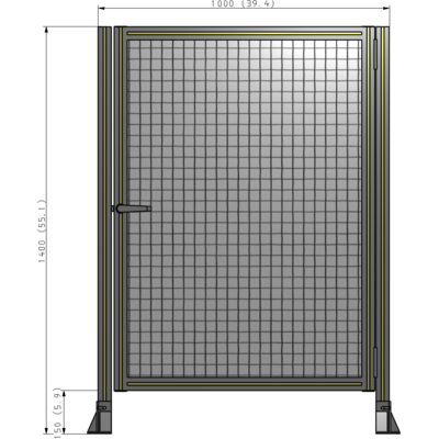 G6-1400-1000-0150-EYMTA DOOR-ROBUST FRAME, HANDLE/INTERNAL EGRESS ON LEFT 1400MM X 1000MM 1" MESH, FULLY ASSEMBLED