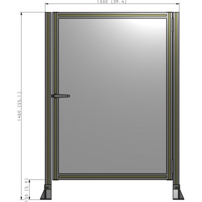 G6-1400-1000-0150-EYPTK DOOR-ROBUST FRAME, HANDLE/INTERNAL EGRESS ON LEFT 1400MM X 1000MM 1/4" POLYCARBONATE, AS A KIT