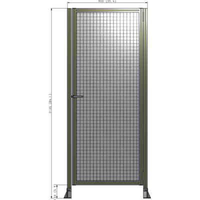 G6-2135-0900-0150-EYMTK DOOR-ROBUST FRAME, HANDLE/INTERNAL EGRESS ON LEFT 2135MM X 900MM 1" MESH, AS A KIT