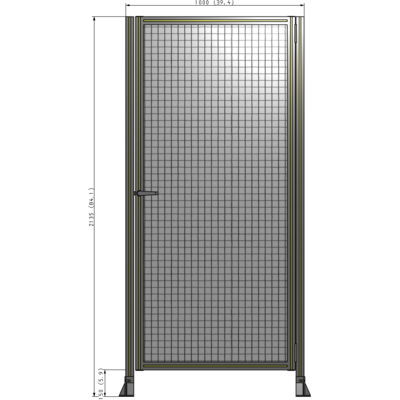G6-2135-1000-0150-EYMTA DOOR-ROBUST FRAME, HANDLE/INTERNAL EGRESS ON LEFT 2135MM X 1000MM 1" MESH, FULLY ASSEMBLED