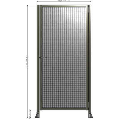 G6-2135-1020-0150-EYMTK DOOR-ROBUST FRAME, HANDLE/INTERNAL EGRESS ON LEFT 2135MM X 1020MM 1" MESH, AS A KIT