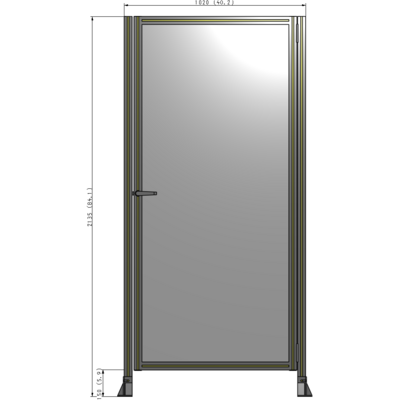 G6-2135-1020-0150-EYPTK DOOR-ROBUST FRAME, HANDLE/INTERNAL EGRESS ON LEFT 2135MM X 1020MM 1/4" POLYCARBONATE, AS A KIT
