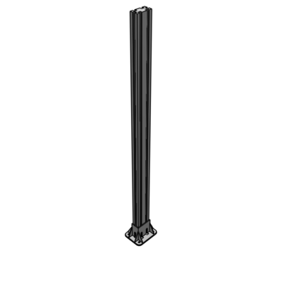 K2-1400-ZFA VERTICAL POST-4 SIDED FOOT, YELLOW INSERT, NO END CAP 45 MM X 90 MM X 1400 MM TALL, FULLY ASSEMBLED