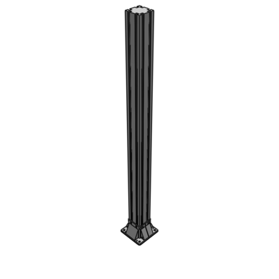 K3-1400-ZFA VERTICAL POST-4 SIDED FOOT, YELLOW INSERT, NO END CAP 90 MM X 90 MM X 1400 MM TALL, FULLY ASSEMBLED