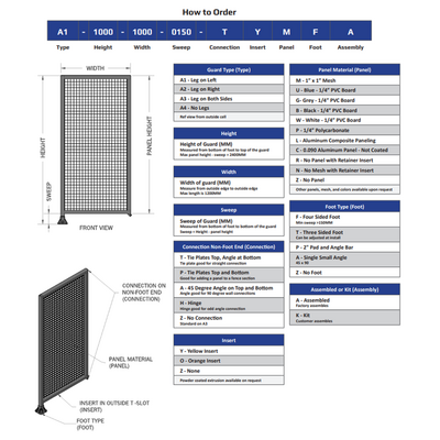 A2-2135-0750-0150-TYPFK SINGLE PANEL-LEG ON RIGHT WITH TIE PLATES AND ANGLE 2135MM X 750MM  1/4" POLYCARBONATE, AS A KIT