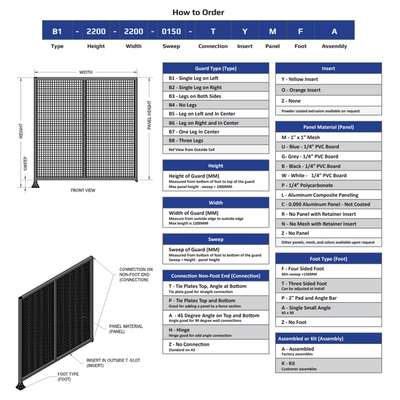 B6-1700-2400-0150-TYPFK DOUBLE PANEL-LEGS ON RIGHT AND CENTER, TIE PLATE ON LEFT 1700MM X 2400MM  1/4" POLYCARBONATE, AS KIT