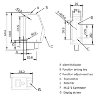 OSM40-KL160CBLIU6Q12.1 ELCO DISTANCE SENSOR(TRI), OSM40-SERIES, RED LASER, OR:60-160MM, RES: 0.01MM, NPN/PNP, ANALOG 4-20 MA/0-5VDC/0-10VDC, 10-30VDC,  M12 5-PIN