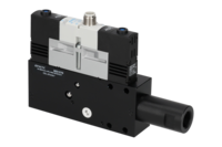 GIMATIC VACUUM EJ-BSVLG-LARGE-HF-2-ISO VACUUM PUMP WITH HOLDER, 3/2 X2 NO SOLENOID VALVE FOR VACUUM AND BLOW-OFF, M12X1 5-PIN CONNECTION, IP54, G1/2" VACUUM PORT