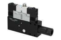 GIMATIC VACUUM EJ-BSVLG-LARGE-HV-2-ISO VACUUM PUMP WITH HOLDER, 3/2 X2 NO SOLENOID VALVE FOR VACUUM AND BLOW-OFF, M12X1 5-PIN CONNECTION, IP54, G1/2" VACUUM PORT