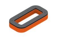 GIMATIC VACUUM SPARE NATURAL RUBBER FOAM, 9.64" X 4.92", THICKNESS 1.2", ATTACHMENT PLATE INCLUDED