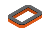GIMATIC VACUUM SPARE NATURAL RUBBER FOAM, 9.84" X 7.09", THICKNESS 1.2", ATTACHMENT PLATE INCLUDED