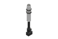 GIMATIC VACUUM NON-ROTATIVE SUSPENSION WITH ANGULAR COUPLING AND M16X1 THREADED BODY, STROKE 35 MM, G1/8, WITH 2 NUTS