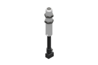GIMATIC VACUUM NON-ROTATIVE SUSPENSION WITH ANGULAR COUPLING AND M20X1.5 THREADED BODY, STROKE 50 MM, G1/8, WITH 2 NUTS