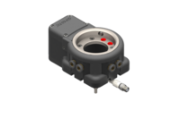 GIMATIC TOOL CHANGER ELECTRIC QUICK CHANGER, 24VDC, ROBOT SIDE, 20KG PAYLOAD, IP54, M8 STRAIGHT MALE CONNECTOR, 8-PIN, NPN CONTROL, 2 PNP DIGITAL OUTPUTS, 6 PNEUMATIC CONNECTIONS FOR 6 MM PIPE. CENTRING PINS INCLUDED