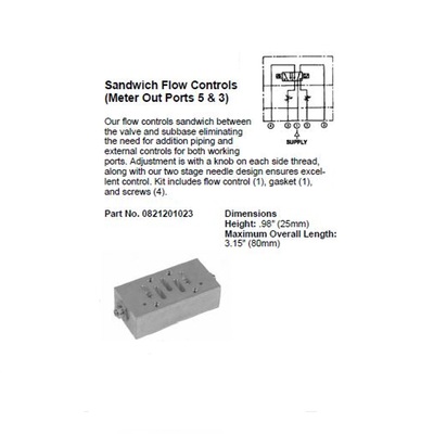 0821201023 NUMATICS/AVENTICS SANDWICH SPEED CONTROL ISO1 5599/1