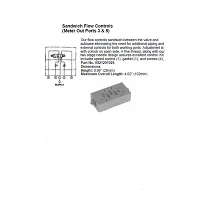 0821201024 NUMATICS/AVENTICS SANDWICH SPEED CONTROL ISO2 5599/1