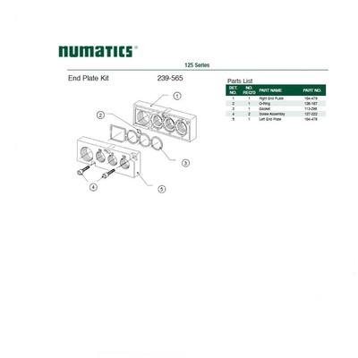 239-565 NUMATICS/AVENTICS END PLATE KIT 125 SERIES 3/4" NPT