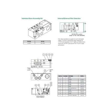203-1266 NUMATICS/AVENTICS VALVE BASE 2005 SERIES 1/4" NPT SIDE PORTS (3A/3C)
