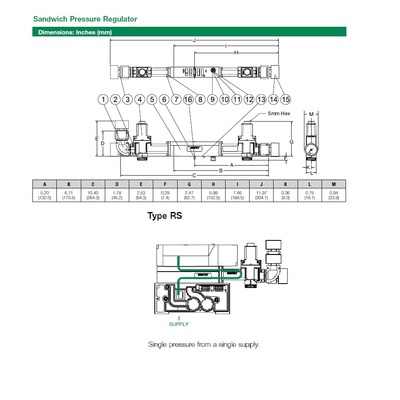051RS100JP00000 NUMATICS/AVENTICS SANDWICH REGULATOR 2005 SERIES SGL PR 10-130PSI