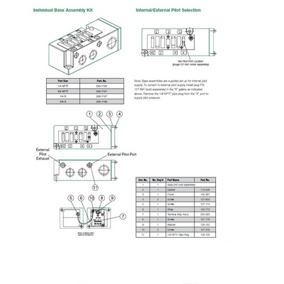 203-1179 NUMATICS/AVENTICS VALVE BASE 2012 SERIES 3/8" NPT SIDE PORTS (3A/3C) W/56Y OPT