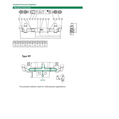 122RT100J000000 NUMATICS/AVENTICS SANDWICH REGULATOR 2012 SERIES 2 PR SEL 10-130PSI