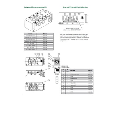 203-1283 NUMATICS/AVENTICS VALVE BASE 2035 SERIES 1/2" NPT SIDE PORTS (3A/3C)