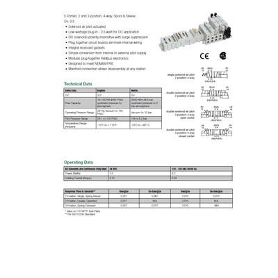 353BB400M000061 NUMATICS/AVENTICS SOL-PILOT VALVE 2035 SERIES 4/2 DETENT 24VDC
