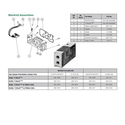 206-1616 NUMATICS/AVENTICS MANIFOLD BLOCK 2035 SERIES 1/2" NPT S/B PORTS DZB W/RC (R2)
