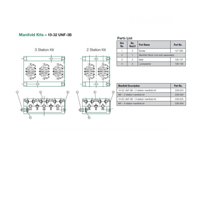 229-524 NUMATICS/AVENTICS MANIFOLD MK3 SERIES 2 STA 10/32" UNF