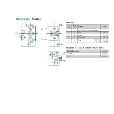 229-718 NUMATICS/AVENTICS MANIFOLD BLOCK MK3 SERIES 1/8" NPT S/B PORTS (15)