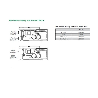 12300PMSON00000 NUMATICS/AVENTICS BLANK PLATE/MID STATION SUPPLY BLOCK 2012 SERIES 3/8" NPT, DZB