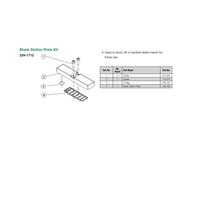 239-1712 NUMATICS/AVENTICS BLANK PLATE 2005 SERIES