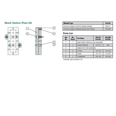 239-471 NUMATICS/AVENTICS BLANK PLATE L2 SERIES